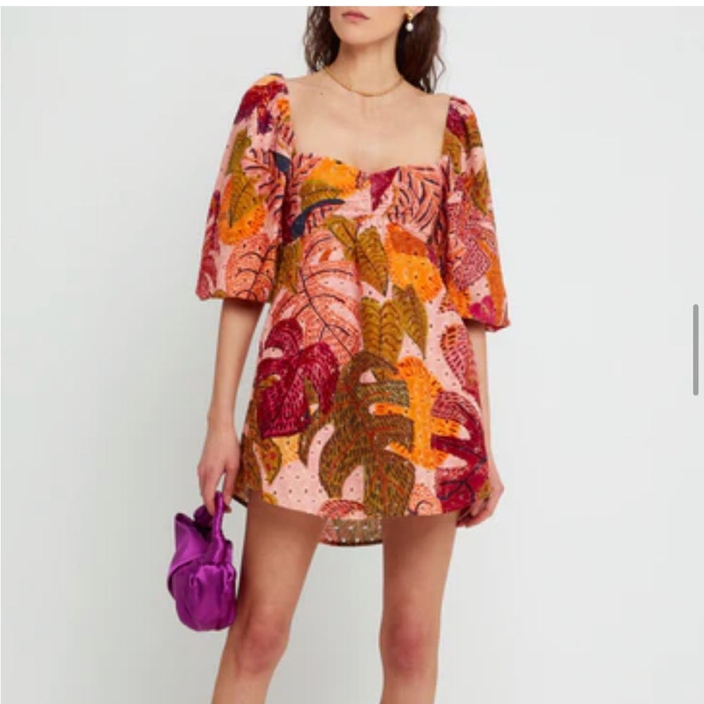 Kourt Robbie Dress in Multi Palm Print by few moda